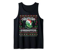 Suéter Feo de Navidad de Insectos entomólogo Saltamontes de Navidad Camiseta sin Mangas
