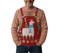 Suéter feo de Navidad para hombre, camisetas divertidas y peludas para | Sudadera fea con texto en inglés "Santa Abs On Full Display Today" en 3D, cuerpo peludo personalizado, divertida sudadera fea