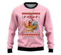 Suéter feo de Navidad para hombre, F-CAW-F, cuello redondo, para vacaciones, ligero, divertido, grito, pollo, suéter suelto, ropa de Navidad para hombre, X01-11, 3XL