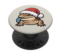 Suéter Feo de Navidad Skink con Lengua Azul PopSockets PopGrip Adhesivo