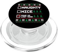 Suéter Feo de Navidad Travieso Agradable Igual Que el año Pasado Pixel PopSockets PopGrip para MagSafe