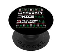 Suéter Feo de Navidad Travieso Agradable se Hizo un Intento PopSockets PopGrip Adhesivo