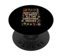 Suéter Feo de películas navideñas Divertidas para Mujer PopSockets PopGrip Adhesivo
