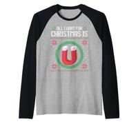 Suéter Feo Divertido con imán All I Want For Christmas Is U Camiseta Manga Raglan