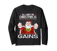 Suéter Feo Divertido de Navidad All I Want For Christmas Is Gains Manga Larga