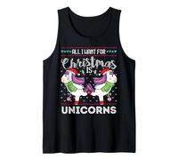 Suéter Feo Divertido de Navidad All I Want For Christmas Is Unicorns Camiseta sin Mangas