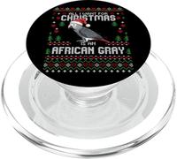 Suéter Feo navideño con diseño de Loro Gris Africano All I Want Christmas PopSockets PopGrip para MagSafe