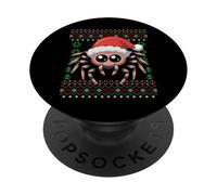 Suéter Feo navideño de araña Saltando de Navidad PopSockets PopGrip Adhesivo