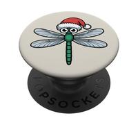 Suéter Feo navideño de libélula navideña PopSockets PopGrip Adhesivo