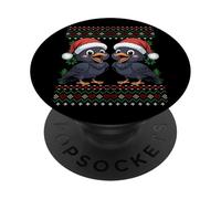Suéter Feo navideño de los Cuervos de Navidad PopSockets PopGrip Adhesivo