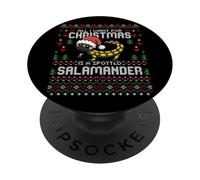 Suéter Feo navideño de salamandra manchada All I Want Christmas PopSockets PopGrip Adhesivo