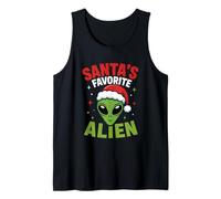 Suéter Feo navideño de Santa Favorite Alien Abduction Camiseta sin Mangas