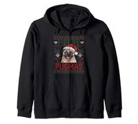 Suéter Feo navideño Merry Pugmas Dog Pug Sudadera con Capucha
