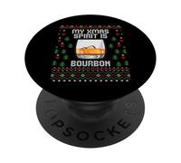 Suéter Feo navideño My Xmas Spirit Is Bourbon PopSockets PopGrip Adhesivo