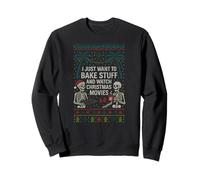 Suéter Feo para Hornear películas de Navidad Retro para Mujer Divertido Sudadera
