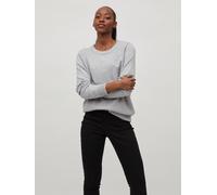 Suéter fino de punto elástico para mujer de VILA manga larga cuello redondo VIRI