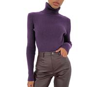 Suéter fino para mujer, manga larga, cuello redondo, gran suéter, para mujer, invierno, bien cálido, sudadera, de punto bajo, manga larga, suéter, informal, versátil, alto, color liso, curvado, túnica
