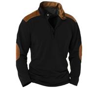 Suéter genérico holgado para hombre casual cuello alto con cremallera otoño y top invierno hombres polar hombre cremallera hacia arriba, Le Noir, L