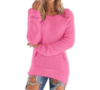 Suéter genérico para mujer chic cachemir al por mayor suéter para mujer invierno bien cálido sudadera con bolsillo canguro sub suéter casual versátil suéter color sólido manga larga larga diaria