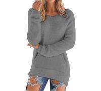 Suéter genérico para mujer chic cachemir al por mayor suéter para mujer invierno bien cálido sudadera con bolsillo canguro sub suéter casual versátil suéter color sólido manga larga larga diaria