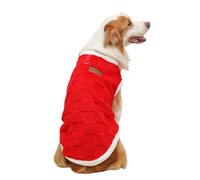 Suéter grande para perro con anillo en D, chaleco cálido de franela a cuadros clásico para perro, para clima frío, pijamas, trajes de Navidad para perros pequeños, medianos y grandes, XS (rojo)