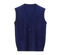 Suéter Hombre Jersey Casual Cálido Básico Clásico Elegante Trabajo Camisetas Térmica Chaleco Cuello en V Tejidos Top College Sweater Oficina Vintage Cómodo para actividades al aire libre, navy, M