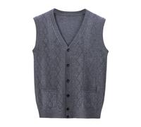 Suéter Hombre Jersey Casual Cálido Básico Clásico Elegante Trabajo Camisetas Térmica Chaleco Cuello en V Tejidos Top College Sweater Oficina Vintage Cómodo para actividades al aire libre, gris, XL