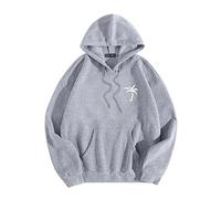 Suéter hombres hombres mujeres invierno monocolor coco estampado suéter con capucha manga larga bolsillo suéter, gris, XL