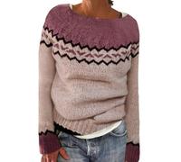 Suéter Irlandés Mujer Invierno Caliente Elegante Suéter Over Punto Cuello Redondo Manga Larga Sudadera Vintage Patrón Túnica Oversize Barato De Gran Tamaño Ropa Mujer Otoño Invierno, 1-rojo, XXX-Large