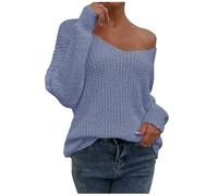 Sueter Mujer Jerseys Cuello Alto Mujer Women S Off The Shoulder Long Sleeve Sleeve One Word Collar Sweater Knitted Solid Color Backless Jersey Invierno Elegante Jersey De Punto A M