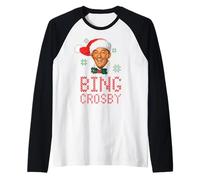 Suéter navideño Blanco de Bing Crosby Camiseta Manga Raglan