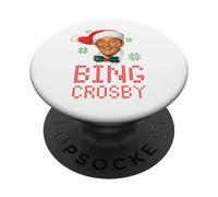 Suéter navideño Blanco de Bing Crosby PopSockets PopGrip Adhesivo