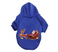 Suéter navideño de ciervo y Papá Noel, ropa para perro, disfraz para mascotas, ropa para mascotas para perros medianos (azul, 9XL)