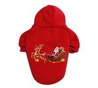 Suéter navideño de ciervo y Papá Noel, ropa para perro, disfraz para mascotas, ropa para mascotas para perros medianos (rojo, XS)