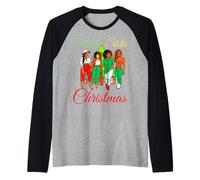 Suéter navideño de melanina y Feo Merry Sista Best Friends Camiseta Manga Raglan