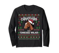 Suéter navideño de Tennessee Walker Horse, Feo, con Forma de Caballo Manga Larga