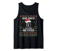 Suéter navideño Dear Santa Air Fryer Christmas Cooking Ugly Camiseta sin Mangas