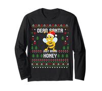 Suéter navideño Dear Santa Bee Beekeeper Honey Ugly Manga Larga