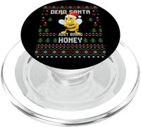 Suéter navideño Dear Santa Bee Beekeeper Honey Ugly PopSockets PopGrip para MagSafe
