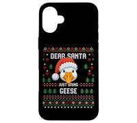 Suéter navideño Dear Santa Christmas Geese Goose Ugly Carcasa para iPhone 16 Plus