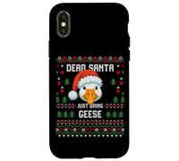 Suéter navideño Dear Santa Christmas Geese Goose Ugly Carcasa para iPhone X/XS