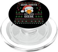 Suéter navideño Dear Santa Christmas Geese Goose Ugly PopSockets PopGrip para MagSafe