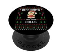 Suéter navideño Dear Santa Dolls Ugly Xmas Dolls, Amantes de los Juguetes PopSockets PopGrip Adhesivo