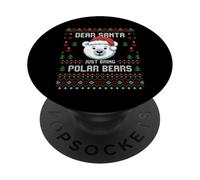 Suéter navideño Dear Santa Polar Bear Ugly Xmas Lover PopSockets PopGrip Adhesivo