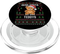 Suéter navideño Dear Santa Teddy Bear Ugly Xmas Lover PopSockets PopGrip para MagSafe