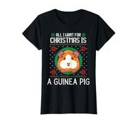 Suéter navideño Divertido con Texto en inglés All I Want For Christmas Is A Guinea Pig Camiseta
