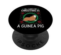 Suéter navideño Divertido con Texto en inglés All I Want For Christmas Is A Guinea Pig PopSockets PopGrip Adhesivo