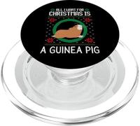 Suéter navideño Divertido con Texto en inglés All I Want For Christmas Is A Guinea Pig PopSockets PopGrip para MagSafe