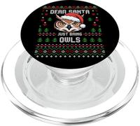 Suéter navideño Feo con diseño de búho cornudo de Dear Santa Claus PopSockets PopGrip para MagSafe