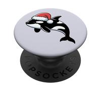 Suéter navideño Feo con Forma de Ballena de Santa Orca Orcas PopSockets PopGrip Adhesivo